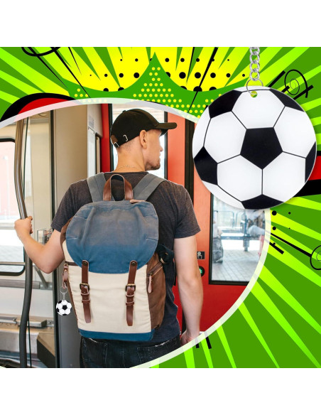 12 Llavero Acrílico DIY Fútbol con Marcador Negro - 5.08 cm