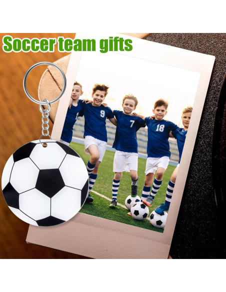 12 Llavero Acrílico DIY Fútbol con Marcador Negro - 5.08 cm