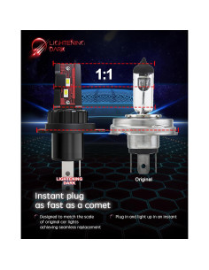 Bombillas de Niebla H4 LIGHTENING DARK 6500K 2 Piezas 2