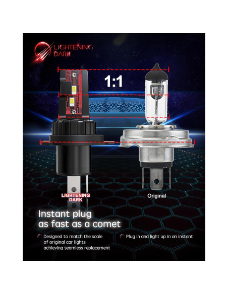 Bombillas de Niebla H4 LIGHTENING DARK 6500K 2 Piezas