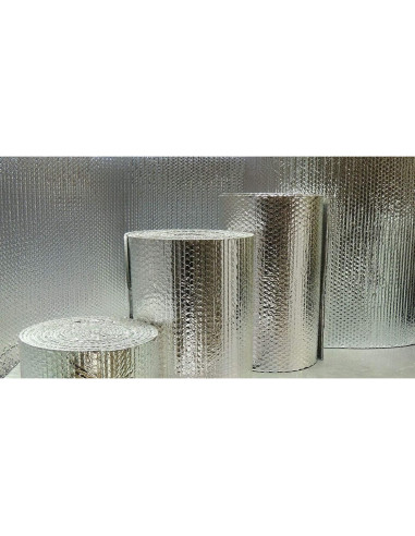 Aislante Reflectante de Burbuja Doble R8 Plata 0.30m x 1.52m