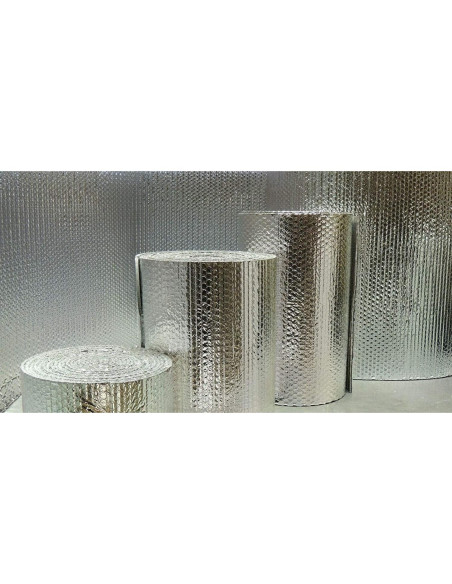 Aislante Reflectante de Burbuja Doble R8 Plata 0.30m x 1.52m