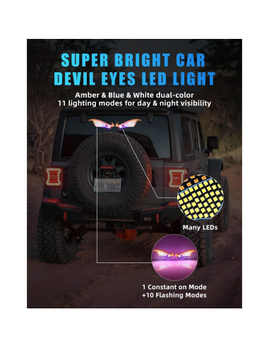 Luces LED Ojos del Diablo DYNVEX Ámbar para Vehículos 2 PCS