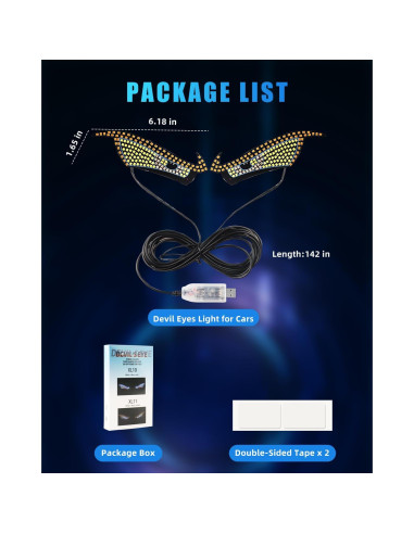 Luces LED Ojos del Diablo DYNVEX Ámbar para Vehículos 2 PCS