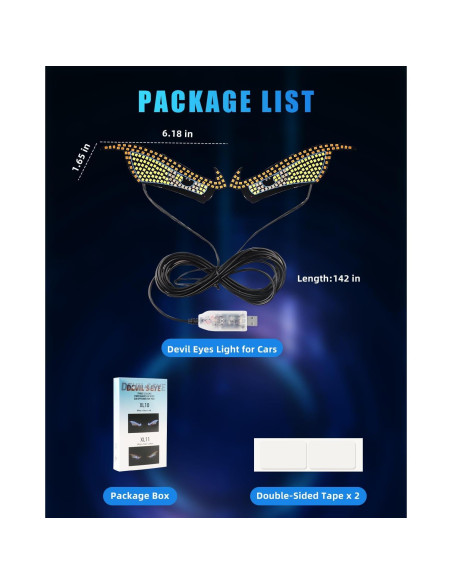 Luces LED Ojos del Diablo DYNVEX Ámbar para Vehículos 2 PCS