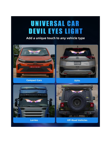 Luces LED Ojos del Diablo DYNVEX Ámbar para Vehículos 2 PCS