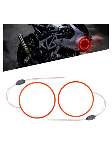 Anillos Halo de Ojos de Ángel Juren 140mm LED Rojo