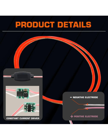 Anillos Halo de Ojos de Ángel Juren 140mm LED Rojo