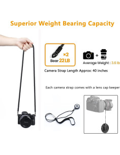 Correa para cámara Hargedis ST-CL negra, alta resistencia y antideslizante 2