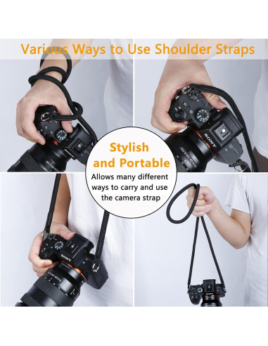 Correa para cámara Hargedis ST-CL negra, alta resistencia y antideslizante