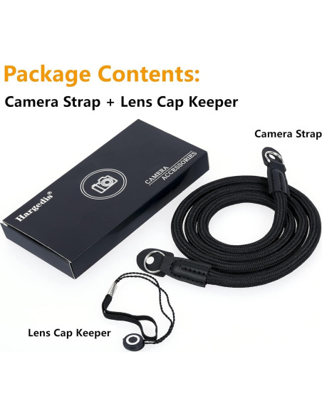 Correa para cámara Hargedis ST-CL negra, alta resistencia y antideslizante