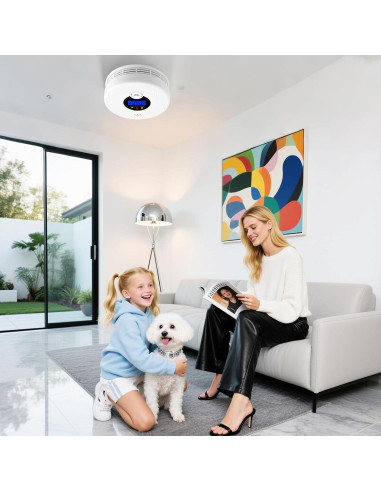 Detector de Humo y Monóxido de Carbono OLUNCLE LCD 85dB