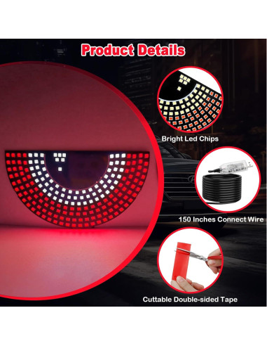 Luces LED Ojos Diabólicos LECART USB Rojo y Blanco para Autos