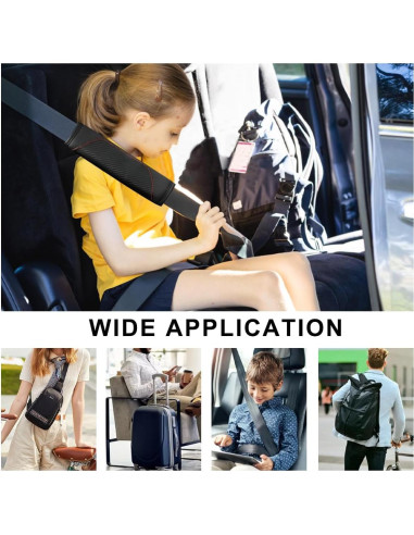 Ziciner Funda de Cinturón de Seguridad para Coche Negro 2 PCS