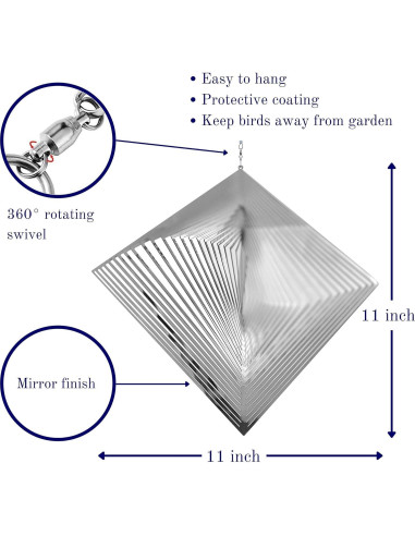 Girador de Viento de Metal Belleza y el Viento 3D Plateado