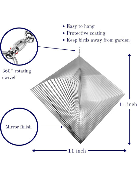 Girador de Viento de Metal Belleza y el Viento 3D Plateado