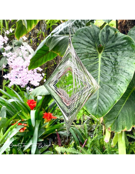 Girador de Viento de Metal Belleza y el Viento 3D Plateado