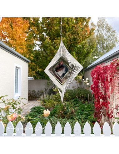 Girador de Viento de Metal Belleza y el Viento 3D Plateado