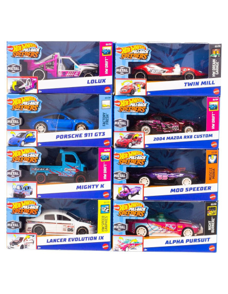 Hot Wheels Vehículo Retrofricción 1:43 con Motor Rolomatic