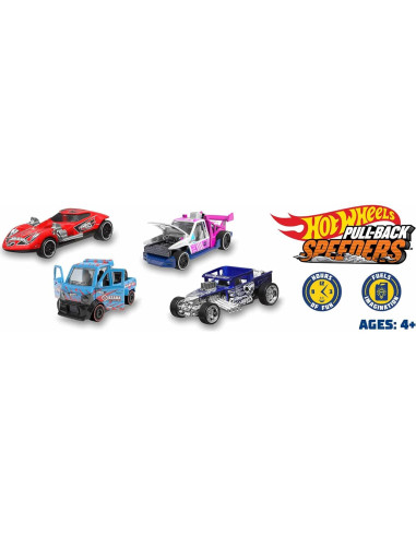 Hot Wheels Vehículo Retrofricción 1:43 con Motor Rolomatic