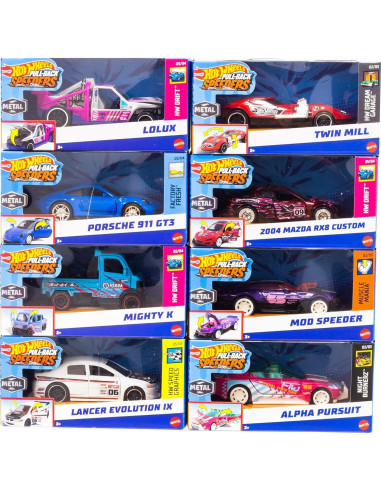 Hot Wheels Vehículo Retrofricción 1:43 con Motor Rolomatic