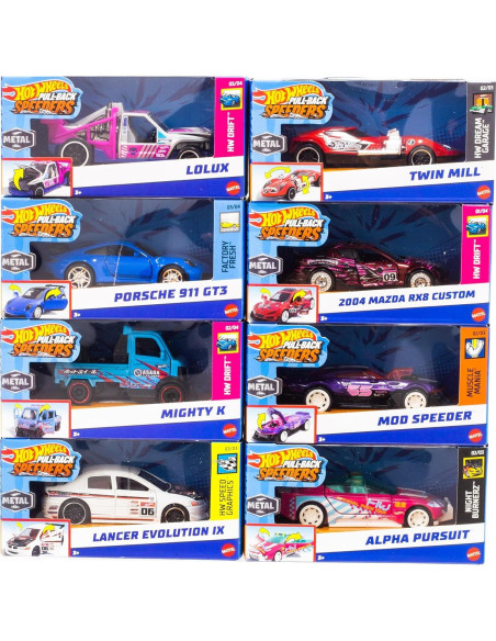 Hot Wheels Vehículo Retrofricción 1:43 con Motor Rolomatic