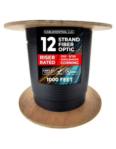 Cable de fibra óptica 12 hilos Corning 1000 pies monomodo