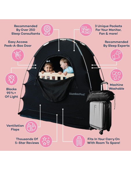 Carpa de Sueño SlumberPod 3.0 Negra para Bebés y Niños