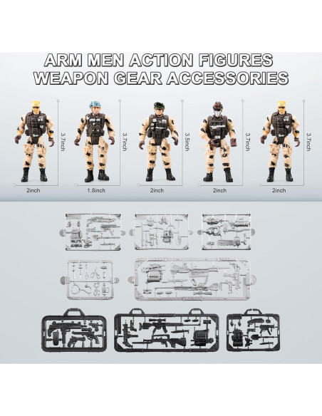Juego de Soldados del Ejército 86 en 1 JASSKKBO con Base Militar
