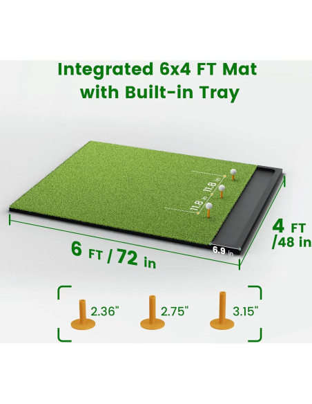 Alfombra de Golf Golfpar 6x4 pies con Bandeja para Pelotas