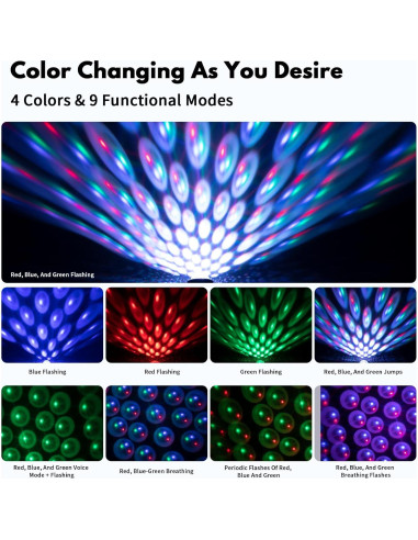 Luces de Techo LED USB LuxLumin, Proyector de Estrellas 4 Colores