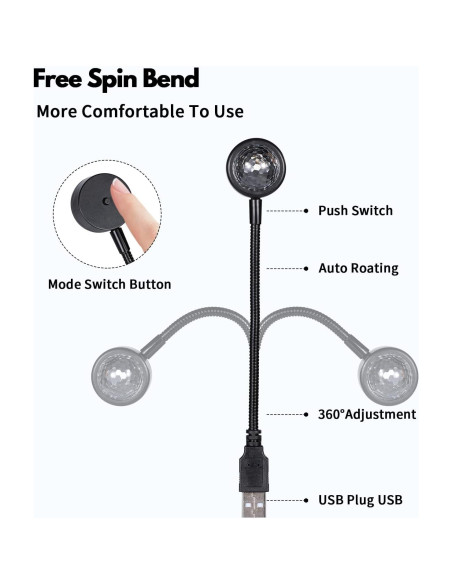 Luces de Techo LED USB LuxLumin, Proyector de Estrellas 4 Colores