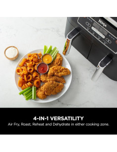 Freidora de Aire Ninja Foodi 4 en 1 8 Cuartos DualZone 2