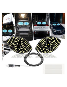 Luces Ojos Diablo LED GKKBUFF Azul Hielo 12 Modos para Autos