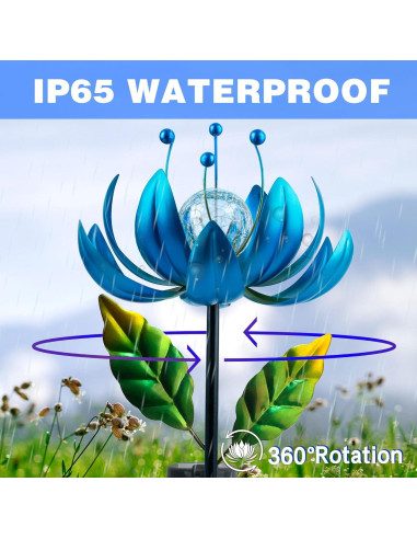 Girador de Viento Solar XPSCOCO 96.5 cm con Luz LED Multicolor