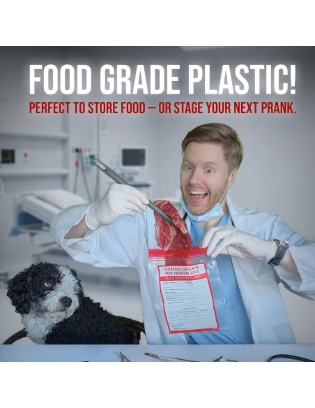 25 Bolsas Divertidas de Órganos Humanos Konama 23x18 cm