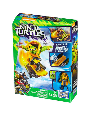 Mega Bloks Tortugas Ninja Tablero Turbo de Mikey 15x4.5cm