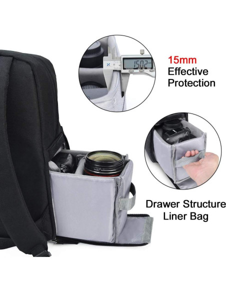 Mochila para Cámara CADeN L4 Impermeable con Compartimento Laptop 14"