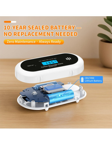 Detector de Monóxido de Carbono Alertlink VC22R Portátil LCD