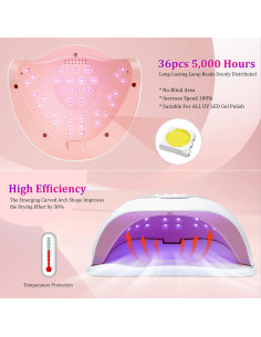 Lámpara UV para Uñas LKE D1003 268W con 4 Temporizadores 2