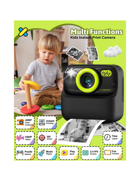 Cámara Instantánea para Niños Mgaolo P79, Video HD 1080p