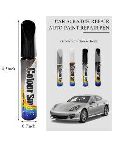 Lápiz de pintura para retoques de automóvil Povtii Negro 12ml 2