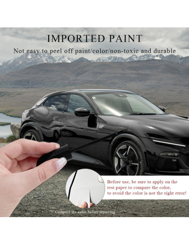 Lápiz de pintura para retoques de automóvil Povtii Negro 12ml