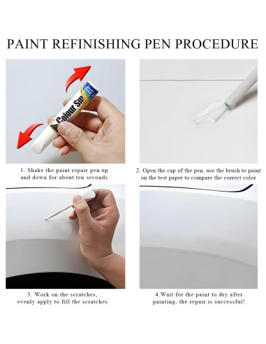 Lápiz de pintura para retoques de automóvil Povtii Negro 12ml