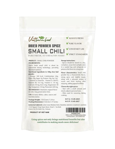 Polvo de Chile Pequeño Linh Nam 150g - Sabor Natural