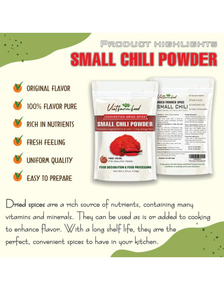 Polvo de Chile Pequeño Linh Nam 150g - Sabor Natural