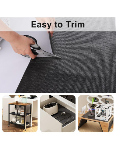 Forro de Estante Antideslizante PaBUSIOr 30 cm x 500 cm PVC Negro