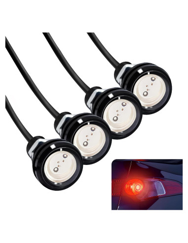 4 Piezas Luz LED Ojo de Águila JRQLOV 23mm Rojo 12V