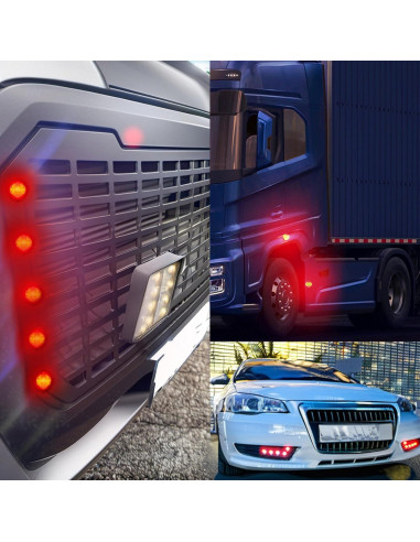 4 Piezas Luz LED Ojo de Águila JRQLOV 23mm Rojo 12V