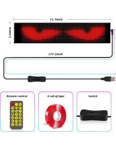 Ojos LED Programables Sulmeyhub 37.4x9.2 cm para Carro 2
